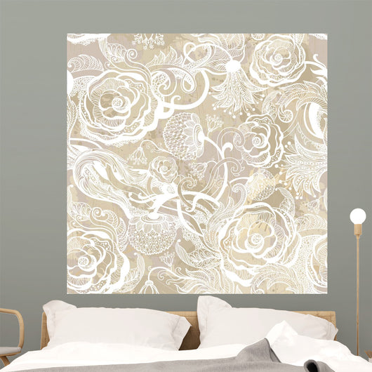 Romantic Vintage Seamless Pattern Wall Decal