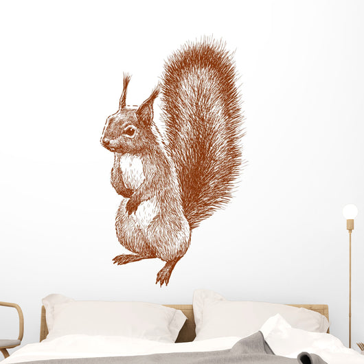 standing squirrel Wall Decal
