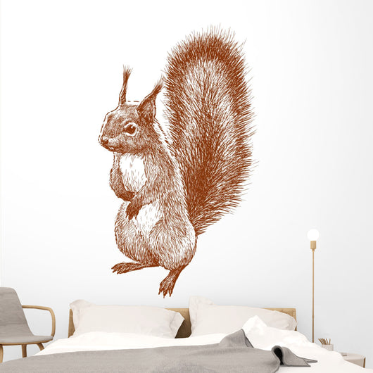 standing squirrel Wall Decal