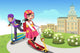 Kids Riding Scooter