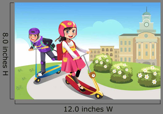 Kids Riding Scooter