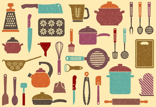 With Kitchen Ware Wall Decal