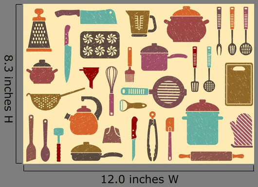 With Kitchen Ware Wall Decal