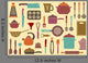 With Kitchen Ware Wall Decal