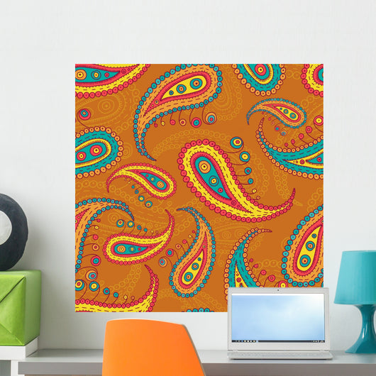 Paysley Elements Seamless Pattern Wall Decal