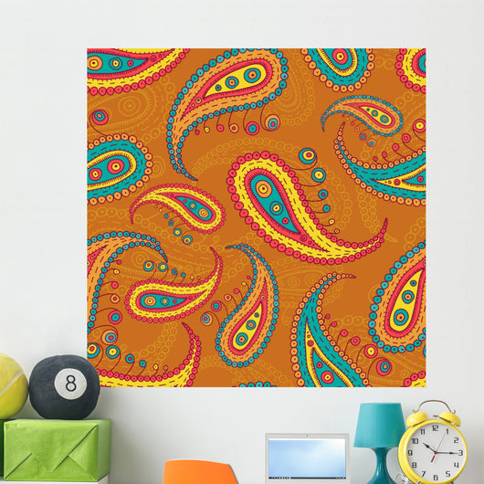 Paysley Elements Seamless Pattern Wall Decal