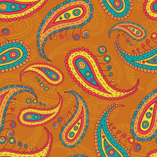 Paysley Elements Seamless Pattern Wall Decal