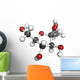 Fructose fruit sugar molecule, chemical structure Wall Decal