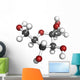 Fructose fruit sugar molecule, chemical structure Wall Decal