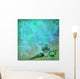 seashells on watery blue green background Wall Mural