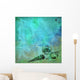 seashells on watery blue green background Wall Mural