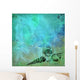 seashells on watery blue green background Wall Mural