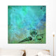 seashells on watery blue green background Wall Mural