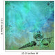 seashells on watery blue green background Wall Mural