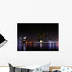 View of Detroit Skyline at Night Michigan Wall Mural