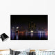 View of Detroit Skyline at Night Michigan Wall Mural
