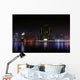 View of Detroit Skyline at Night Michigan Wall Mural
