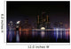 View of Detroit Skyline at Night Michigan Wall Mural