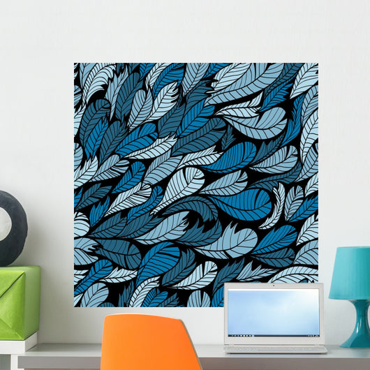 Seamless Blue Hand Drawn Wall Decal