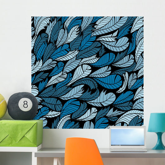 Seamless Blue Hand Drawn Wall Decal