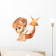 Cute Toon Goldfish Merman Wall Decal