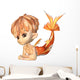 Cute Toon Goldfish Merman Wall Decal