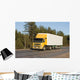 yellow white blank delivery van truck of "Trucks" series Wall Mural