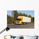 yellow white blank delivery van truck of "Trucks" series Wall Mural