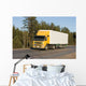 yellow white blank delivery van truck of "Trucks" series Wall Mural