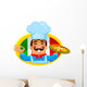 Italian Chef Holding Plate Wall Decal