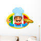Italian Chef Holding Plate Wall Decal