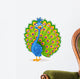 Cute Peacock Cartoon Wall Decal