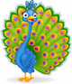 Cute peacock cartoon Wall Decal