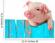 Funny Pig Hanging on a Fence Wall Mural