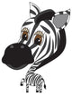 Vector Cartooon Illustration of Cute Zebra Wall Decal