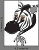 Vector Cartooon Illustration of Cute Zebra Wall Decal