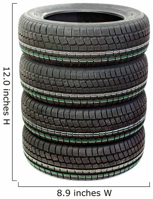 Four new tires stacked on white background Wall Decal