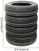 Four new tires stacked on white background Wall Decal
