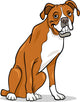boxer purebred dog cartoon illustration Wall Decal