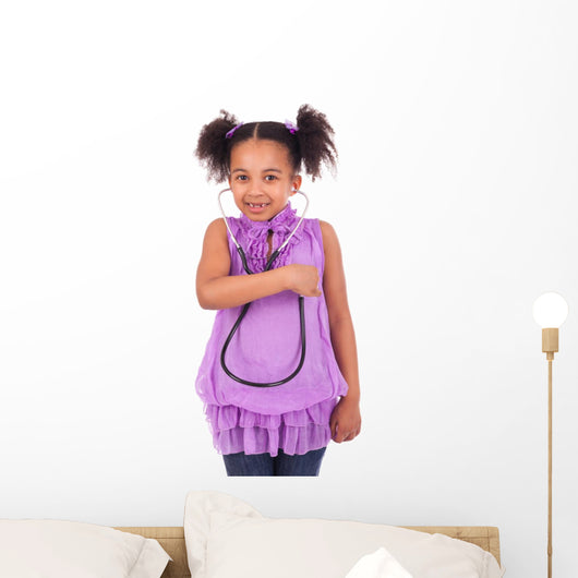 African Child with Stethoscope Wall Mural