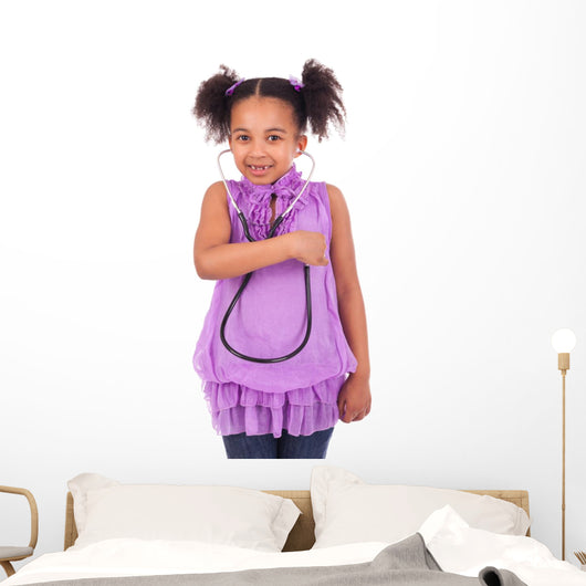 African Child with Stethoscope Wall Mural