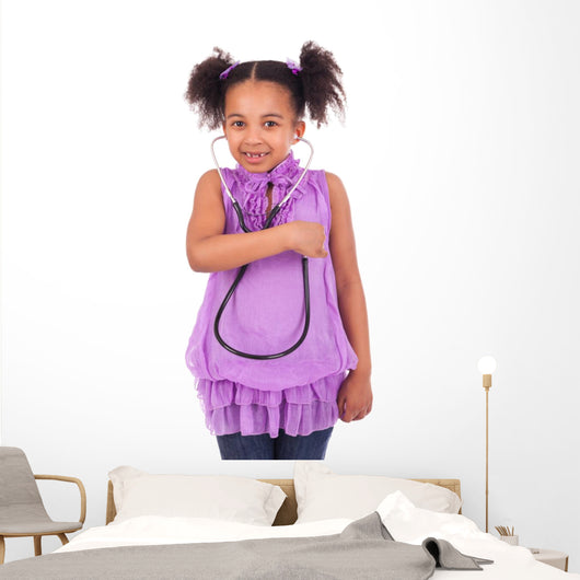 African Child with Stethoscope Wall Mural