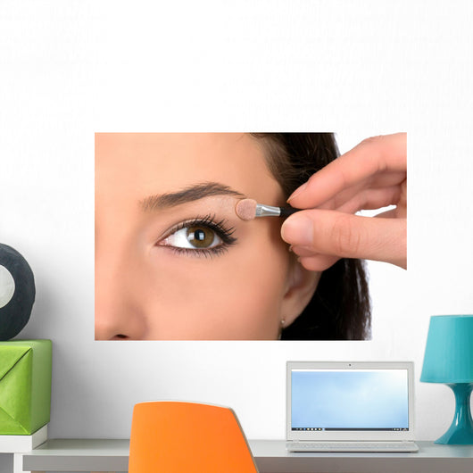 Close up look of applying eyeshadow with applicator Wall Mural