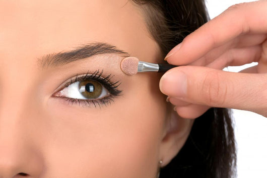 Close up look of applying eyeshadow with applicator Wall Mural
