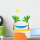 Coconut trees and hammock - vector Wall Decal