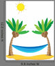 Coconut trees and hammock - vector Wall Decal