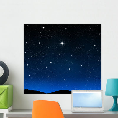 Starry Sky Night shown on a wall