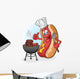 Grilling Hot Dog Wall Decal