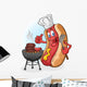 Grilling Hot Dog Wall Decal