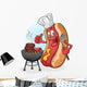 Grilling Hot Dog Wall Decal